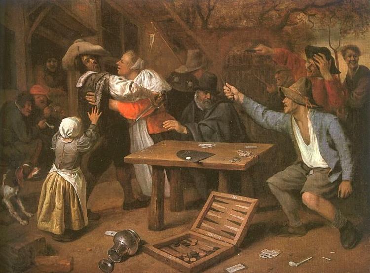 Jan Steen Card Players Quarreling Norge oil painting art